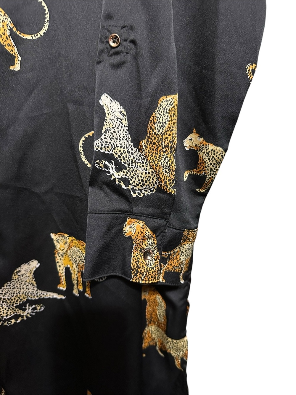 Umgee Black Shirt Dress with  Leopard Print Size L - Picture 5 of 9